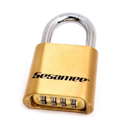CCL K436 Sesamee 4-Dial Combination Brass 2" Padlock, 1" Shackle, Carded