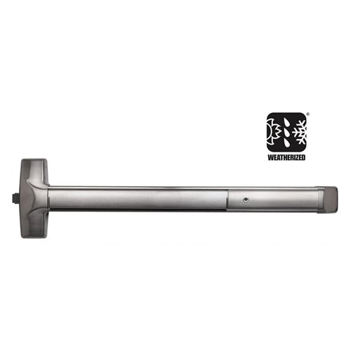 Detex 10xW 630 36" Weatherized Rim Exit Device, Stainless Steel, 36" Length