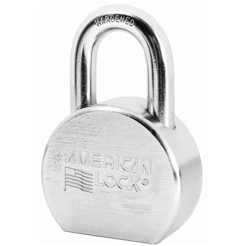 American Lock A700D KD Solid Steel Rekeyable Pin Tumbler 2-1/2" Padlock, 1-1/16" Shackle, Chrome Plated, Keyed Different