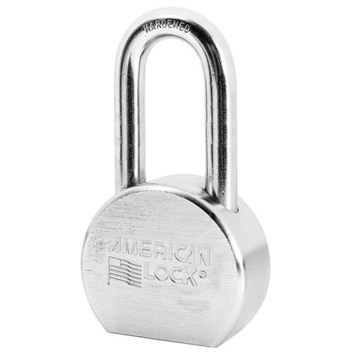 American Lock A701 KA P518 Solid Steel Rekeyable Pin Tumbler 2-1/2" Padlock, 2" Shackle, Chrome Plated, Keyed Alike