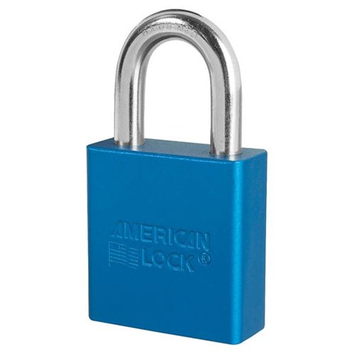 American Lock A1205BLU KD Anodized Aluminum Safety 1-3/4" Padlock, 1-1/8" Shackle, Blue, Keyed Different
