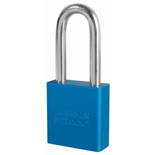 American Lock A1206BLU KD Anodized Aluminum Safety 1-3/4" Padlock, 2" Shackle, Blue, Keyed Different