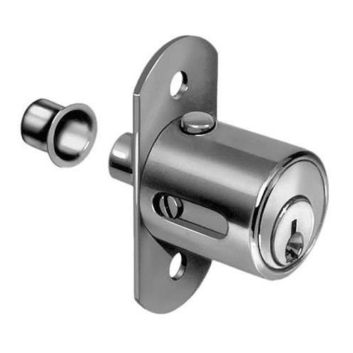 CompX National C8142-101-26D KA Sliding Door Lock, Pin Tumbler, 1-1/8" Cylinder Length, Satin Chtome