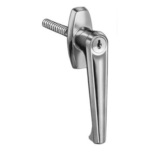 CompX National C8754-26D-KD L-Type Garage Door Handle Lock, 3" Threaded Spindle, Mounting Holes 1-13/16", Satin Chrome