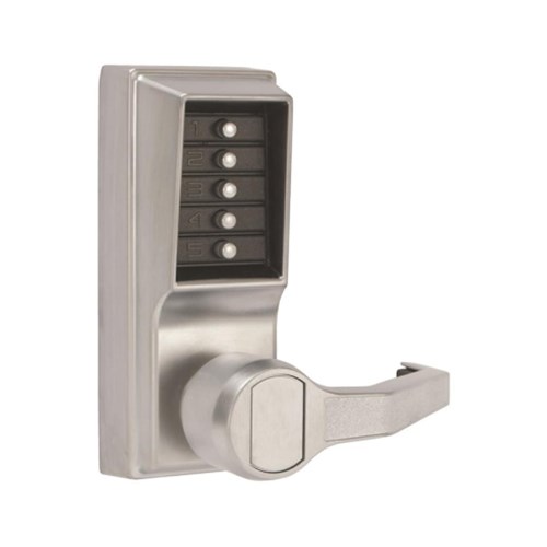 Kaba Simplex LR1011-26D-41 RH Mechanical Pushbutton Lock with Lever, Combination Entry, Satin Chrome