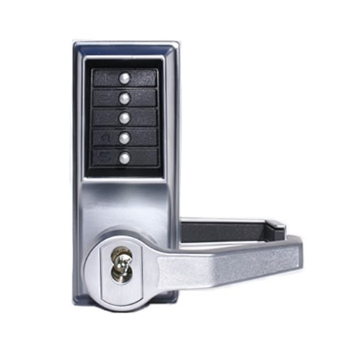Kaba Simplex LR1021R-26D-41 Mechanical Pushbutton Lever Lock, Right Hand, Satin Chrome