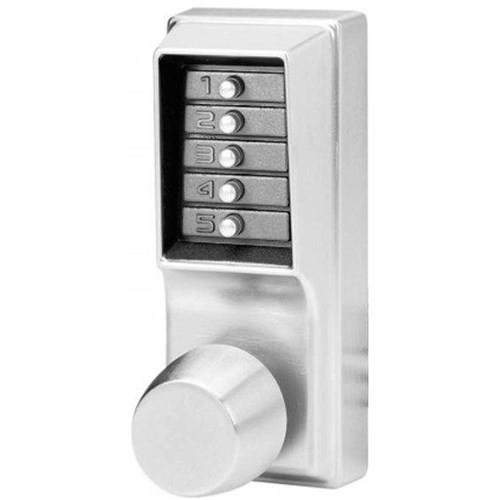 Kaba Simplex 1011-26D-41 Mechanical Pushbutton Knob Lock, Combination Only, Satin Chrome
