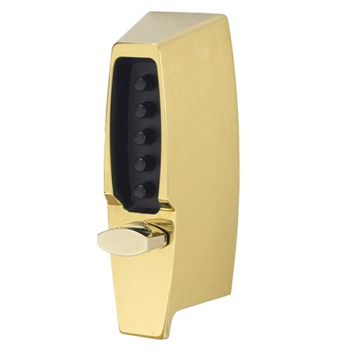 Kaba Simplex 7104-03-41 Mechanical Pushbutton 1/2" Deadlocking Latch, Bright Brass