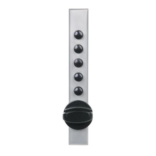 Kaba Simplex C9602-26D-41 Mechanical Cabinet Lock, Wood Application, End Throw, Ball Knob, with Trim Plate, Spring Latch