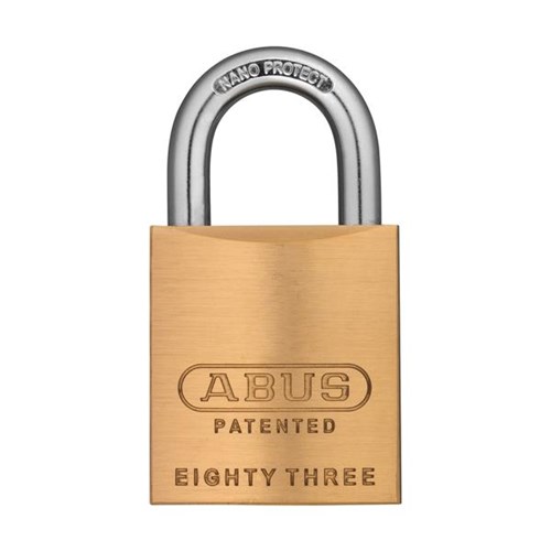 ABUS 83/45 S2-700-oB Brass Rekeyable Padlock, Sargent LA LB LC Keyway, 1-3/4" Wide, 1" Shackle, 0-Bitted