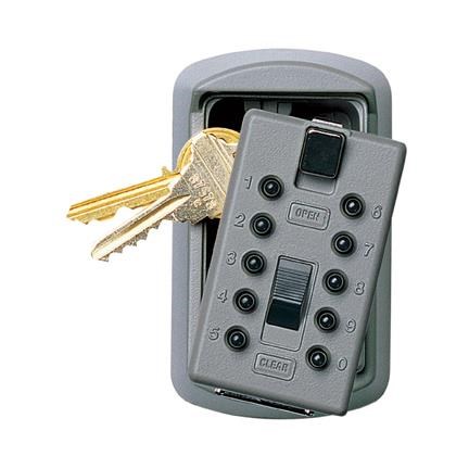 Kidde 001193 S6 KeySafe Slimline 2-Key Pushbutton Combination Lock Box, Titanium Grey